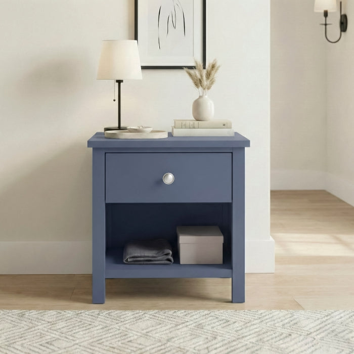 Nora Blue 1-Drawer Nightstand