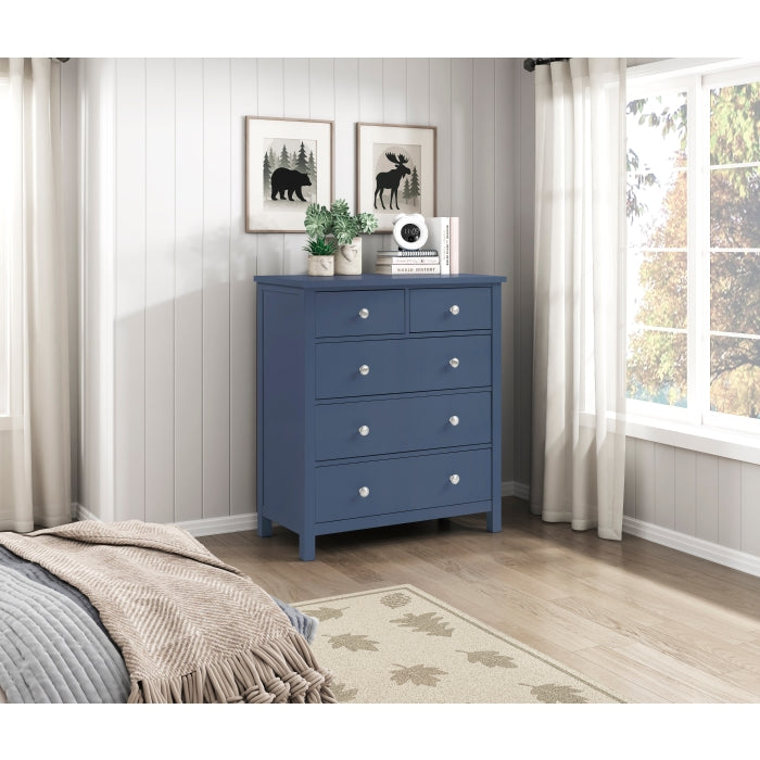 Nora Blue 5-Drawer Chest