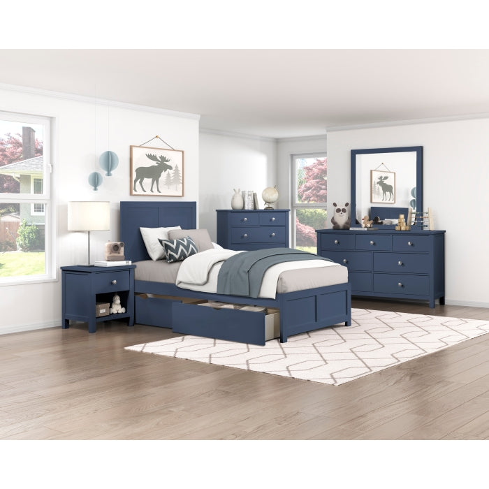 Nora Blue 5-Drawer Chest