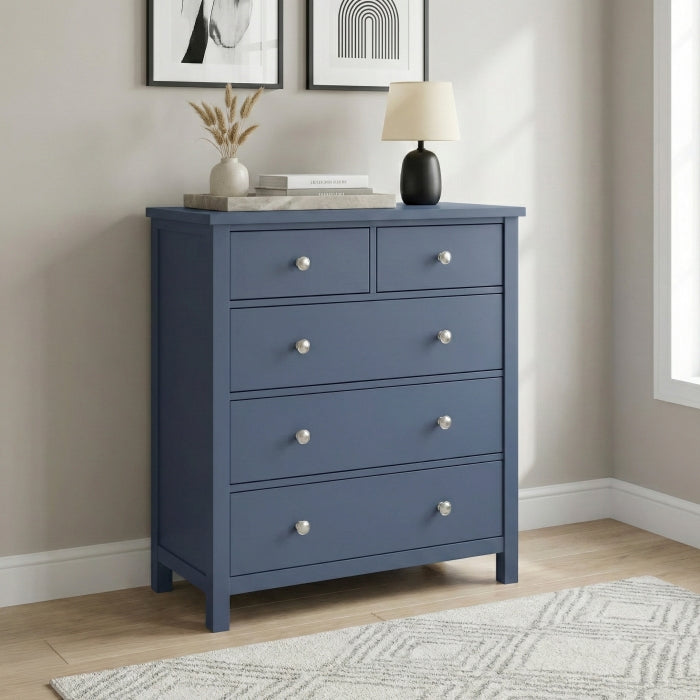 Nora Blue 5-Drawer Chest