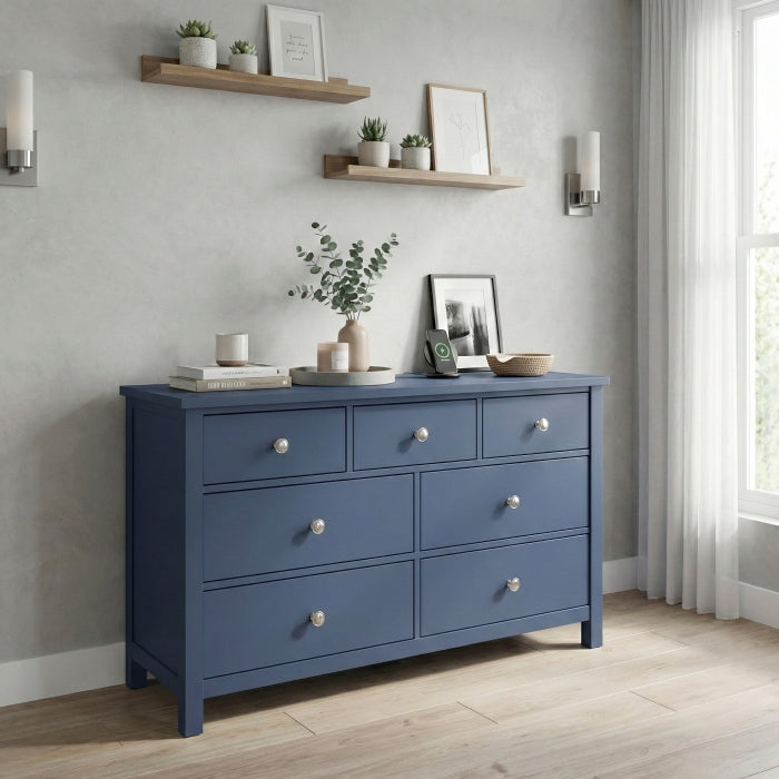 Nora Blue 7-Drawer Dresser - Ornate Home