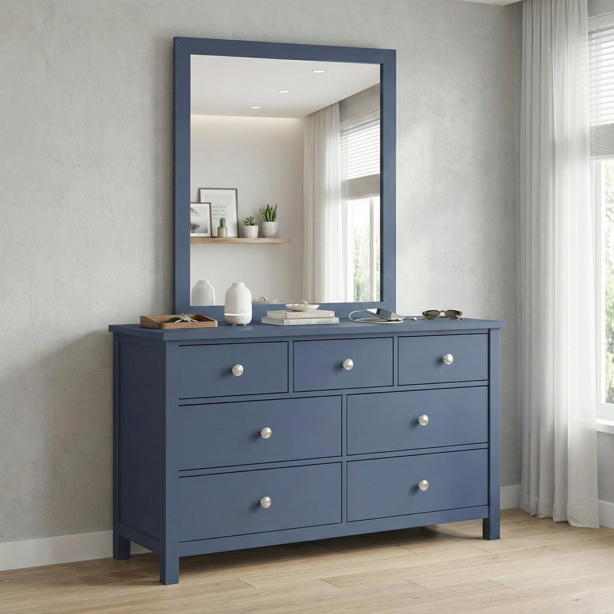 Nora Blue Mirror Wide - Ornate Home