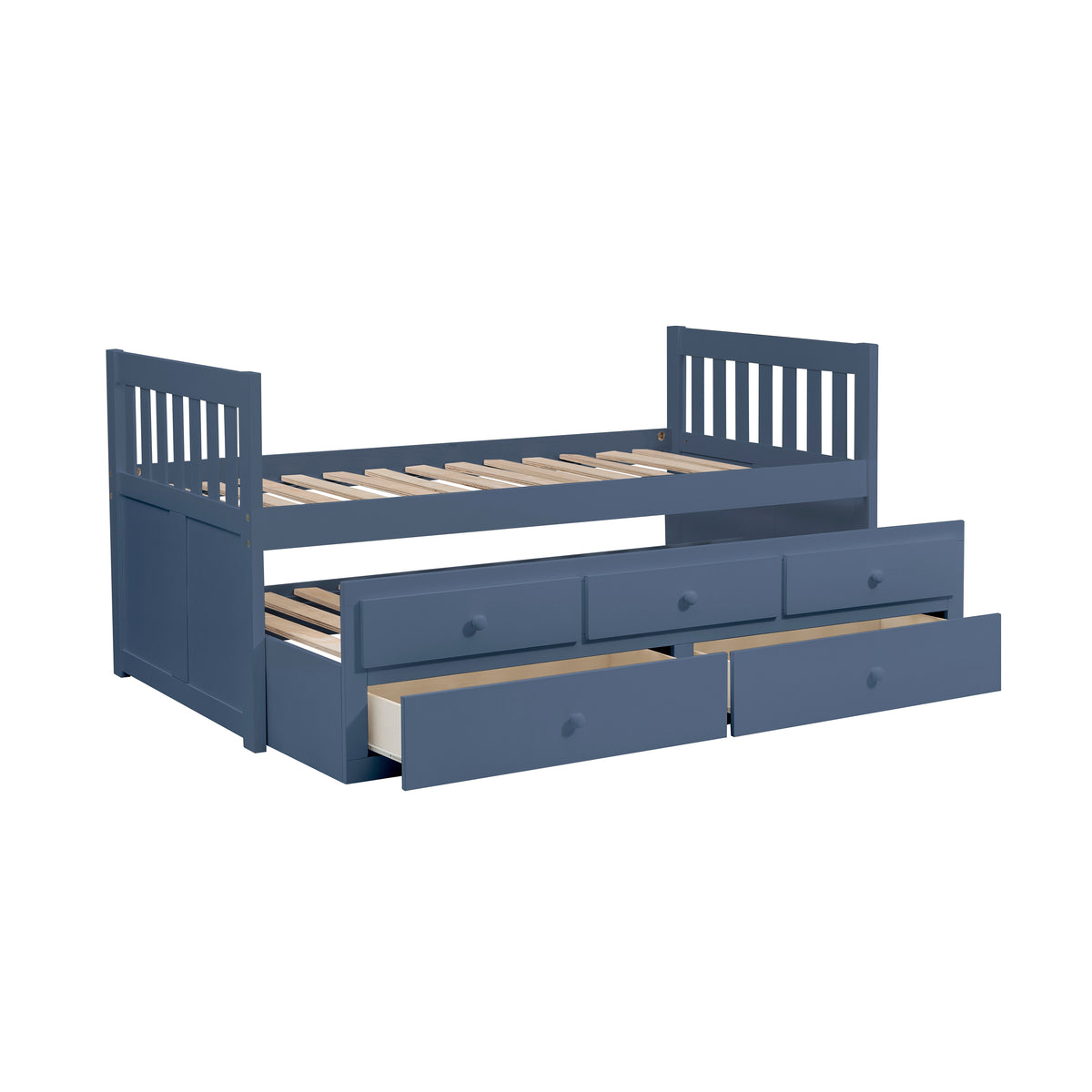 Nora Blue Twin Trundle Bed - Ornate Home