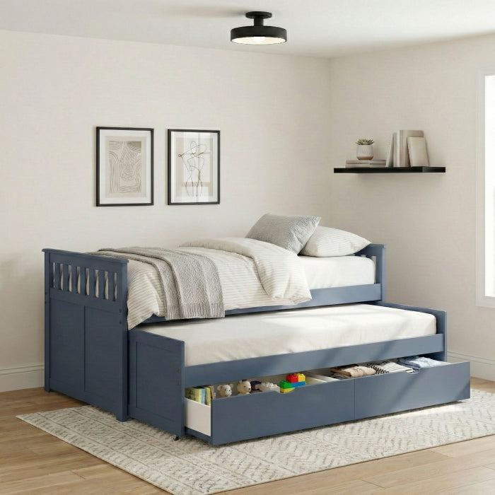 Nora Blue Twin/ Twin Bed - Ornate Home