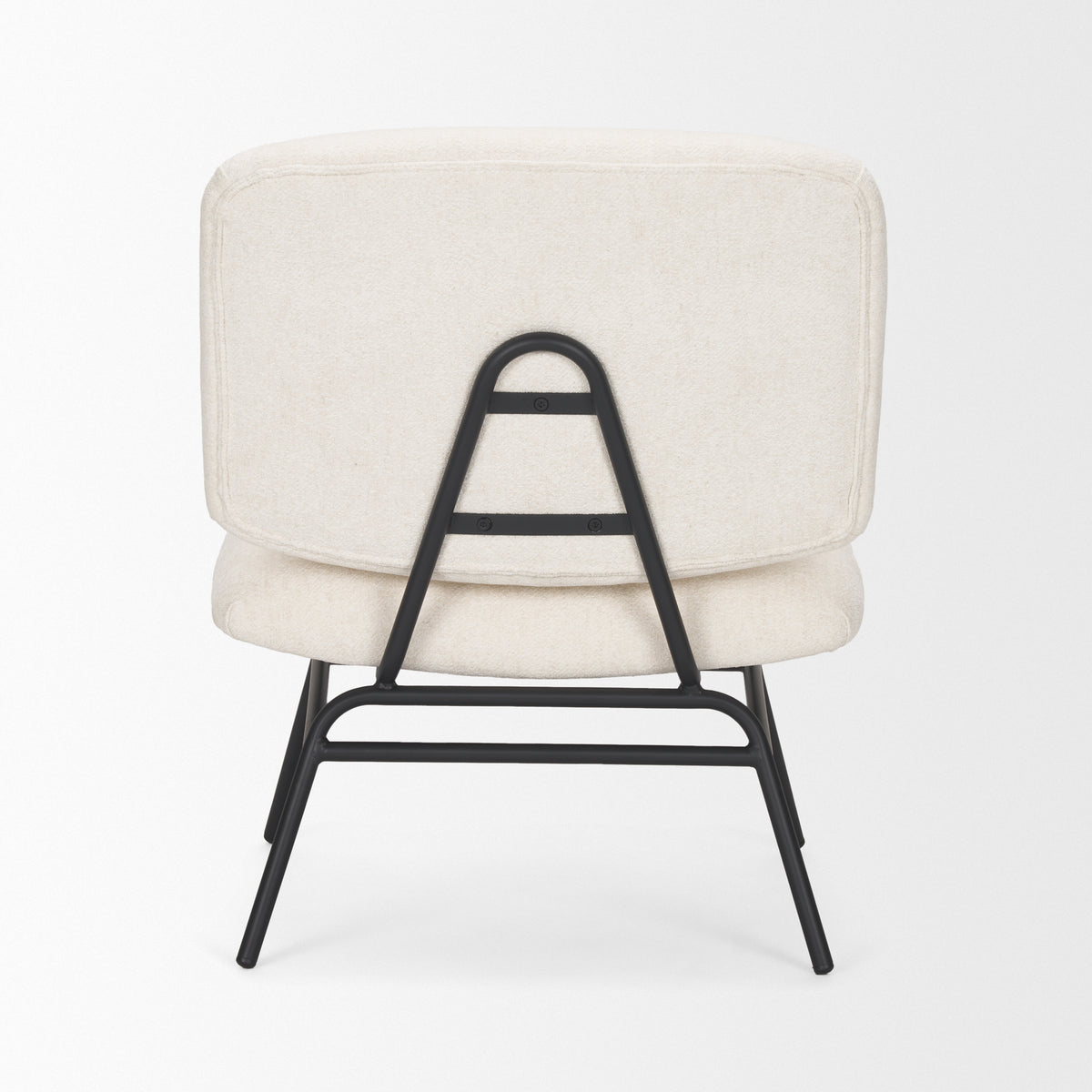 Nora Cream/Matte Black Fabric Accent Chair