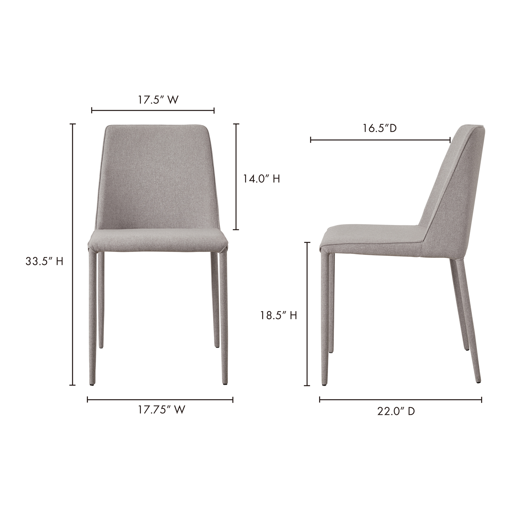 Nora Light Grey Dining Chair (Set of 2) - Ornate Home
