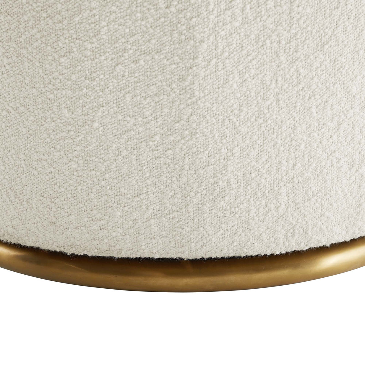 Nora White Boucle Upholstered Swivel Chair - Ornate Home