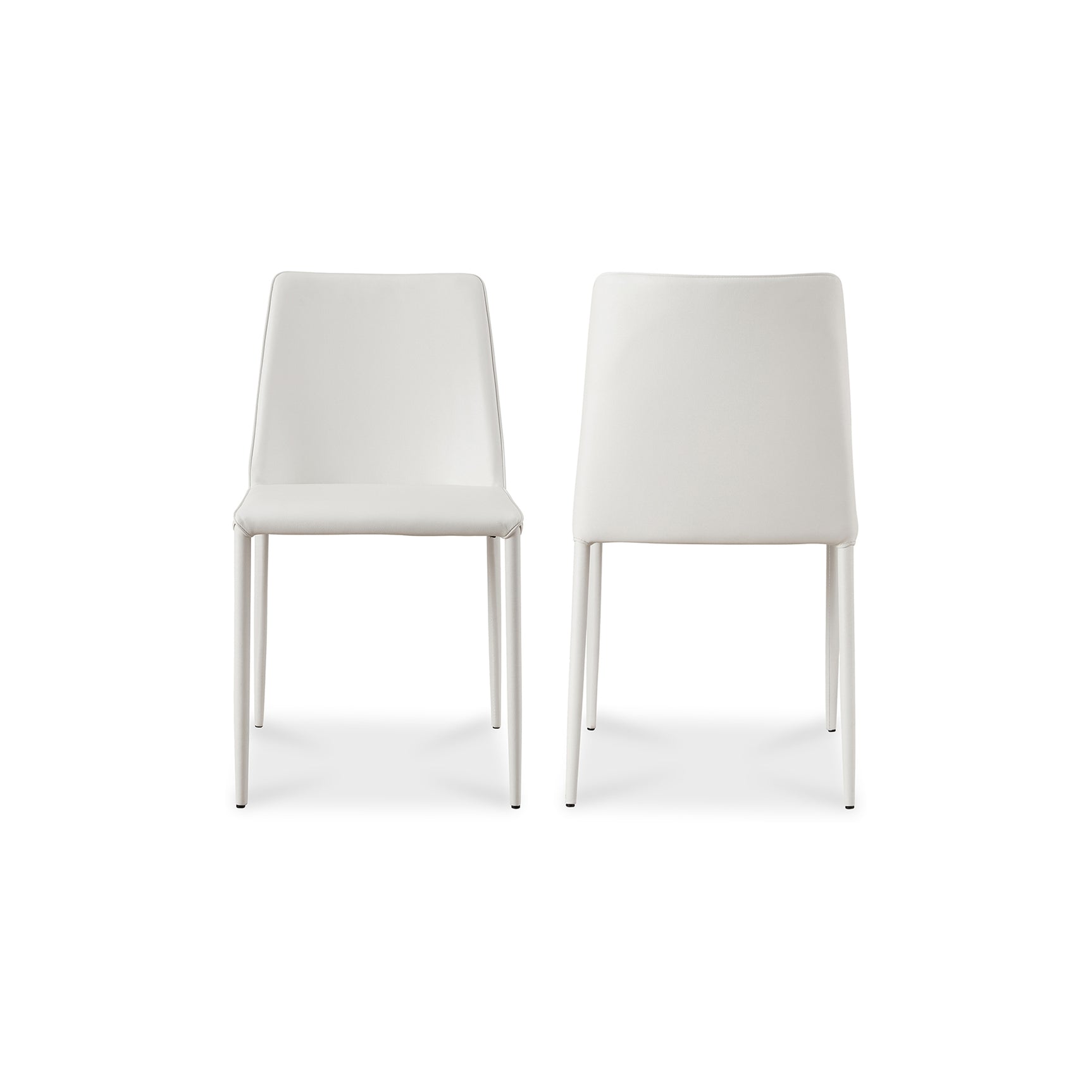 Nora White Vegan Leather Dining Chair (Set of 2) - Ornate Home