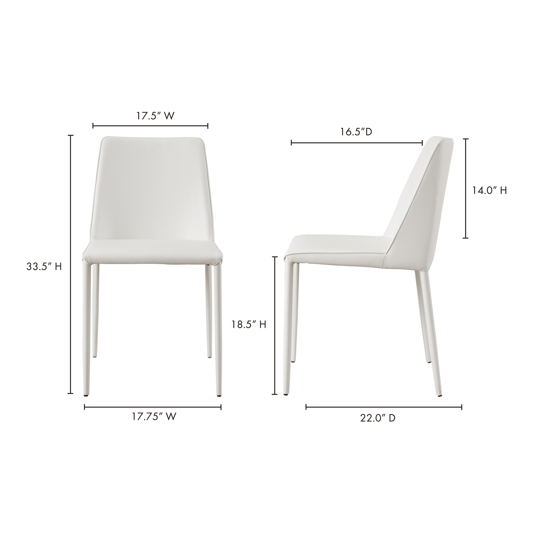 Nora White Vegan Leather Dining Chair (Set of 2) - Ornate Home
