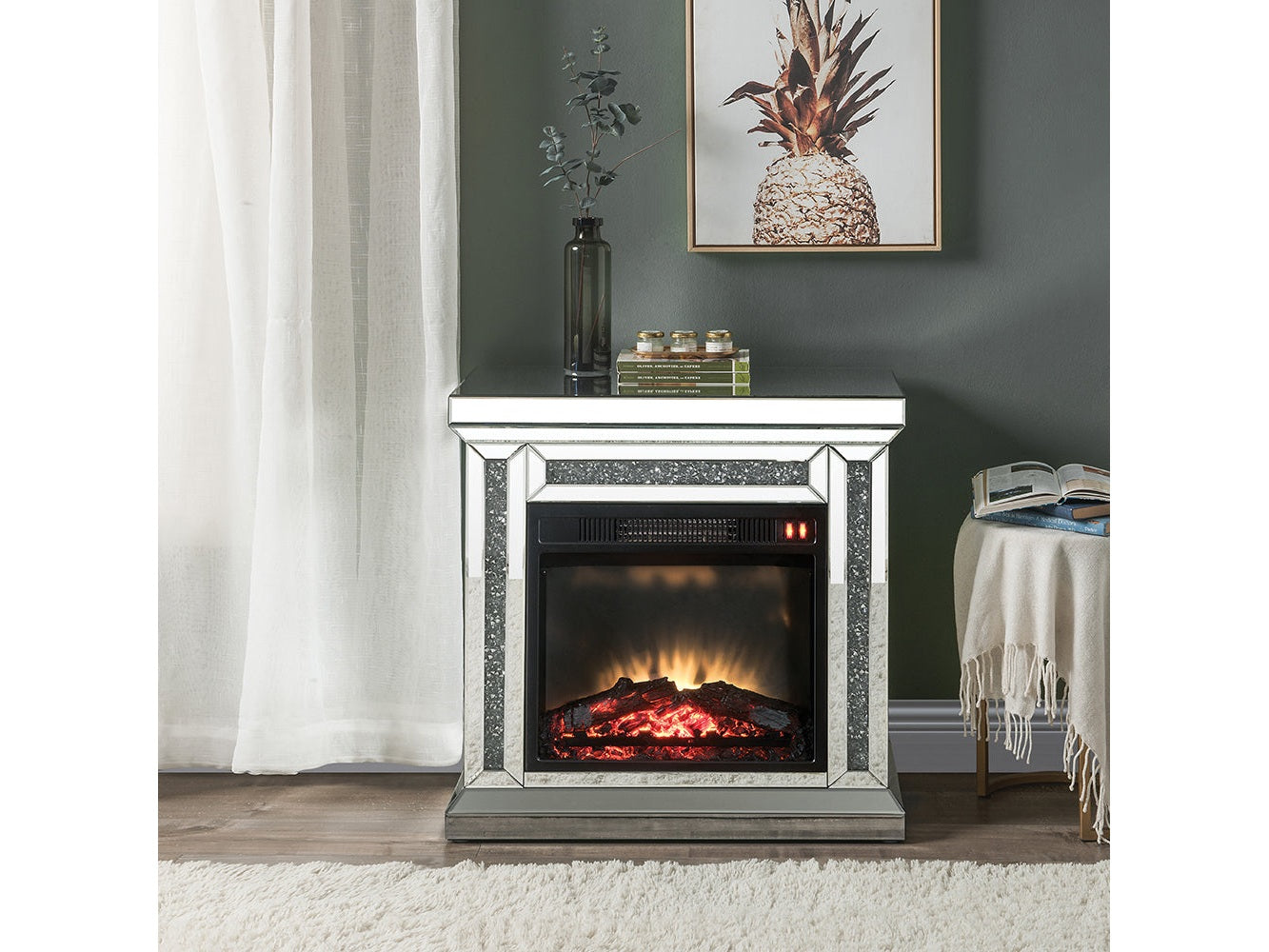 Noralie Angled Frame Fireplace - Ornate Home