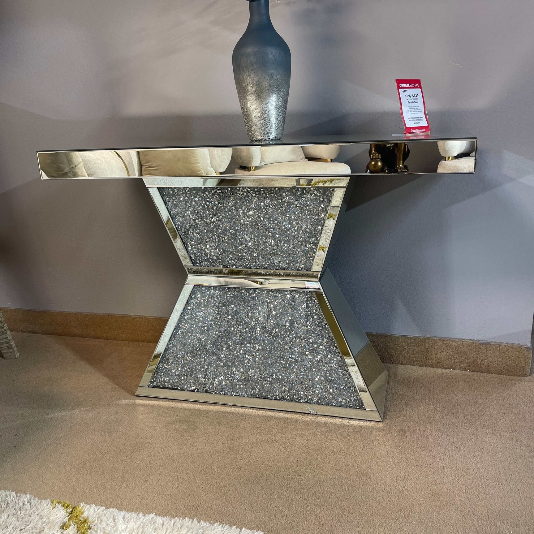 Noralie Console Table Geometric Pedestal Base - Ornate Home