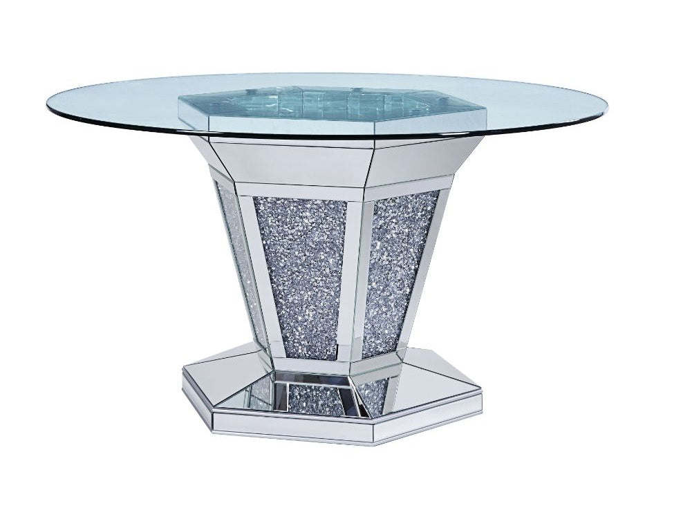 Noralie Dining Table Angular Hexagonal Base - Ornate Home