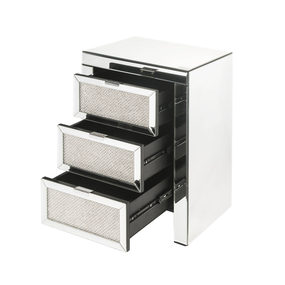 Noralie Faux Diamonds 3 Drawers Accent Table - Ornate Home