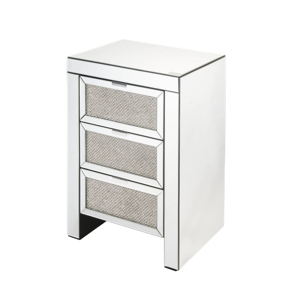 Noralie Faux Diamonds 3 Drawers Accent Table - Ornate Home