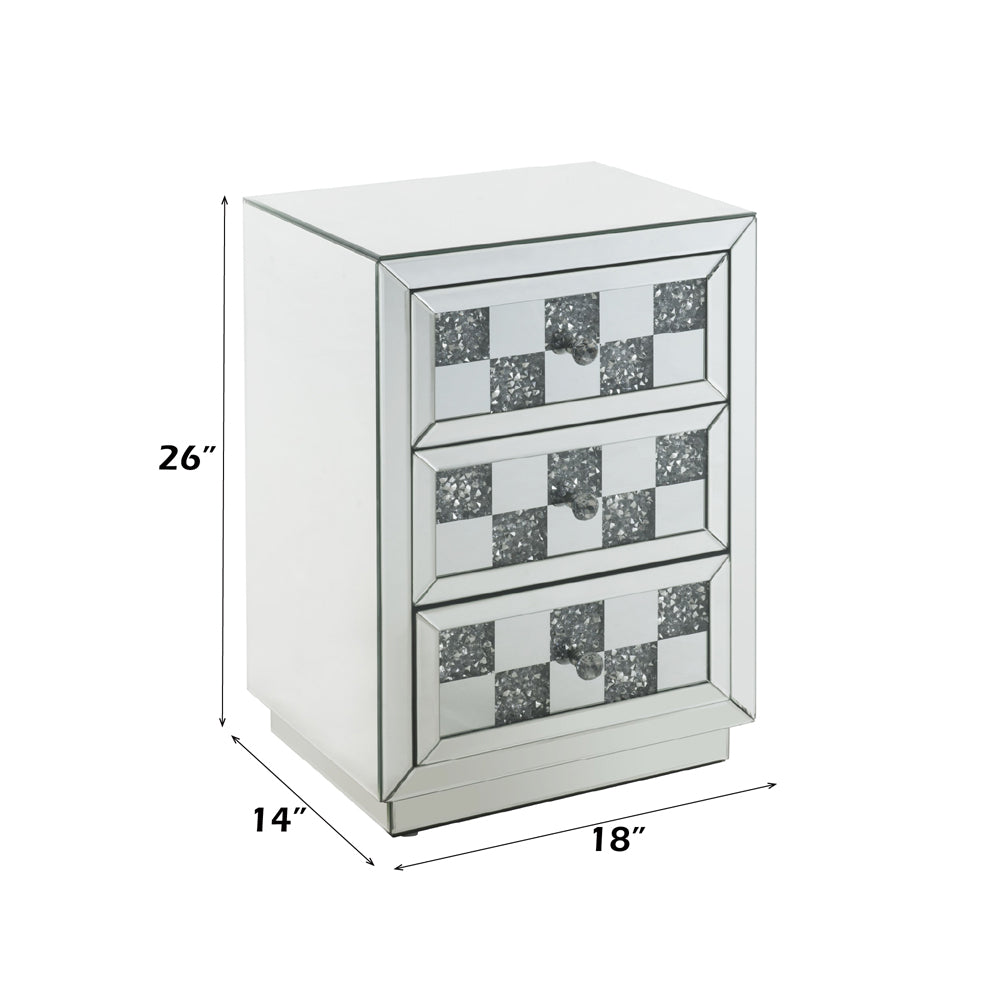 Noralie Faux Diamonds Checkered Mirrored Accent Table - Ornate Home