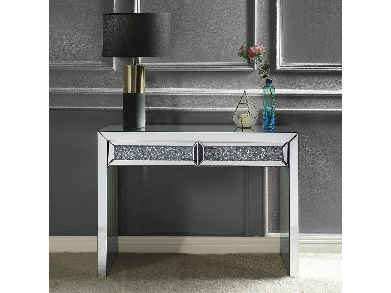 Noralie Faux Diamonds Console Table - Ornate Home