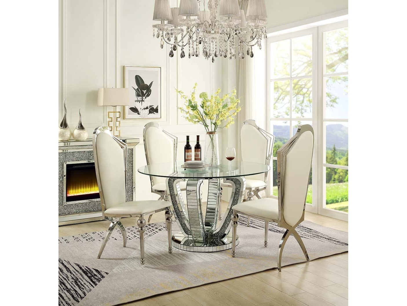 Noralie Faux Diamonds Dining Table - Ornate Home