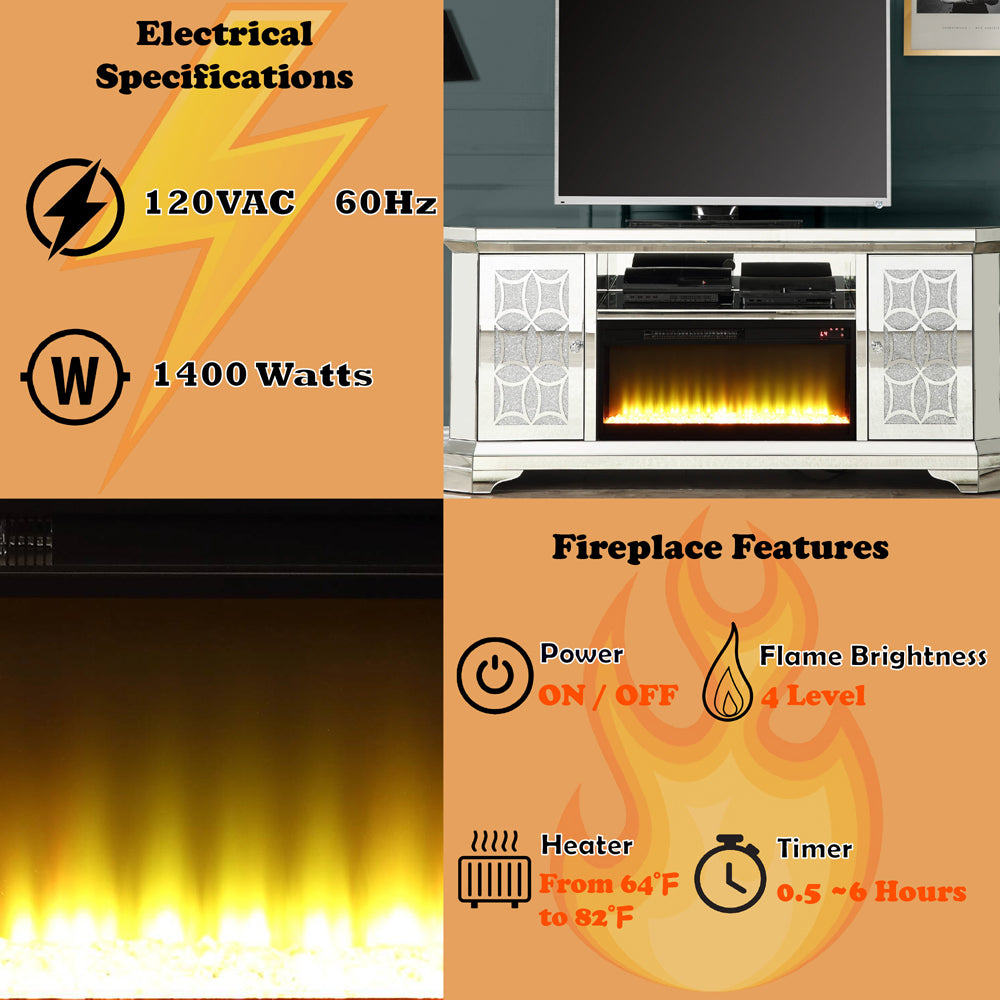 Noralie Faux Diamonds TV Stand - Ornate Home