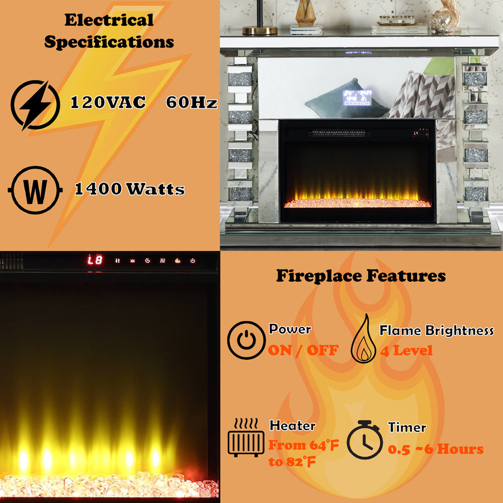 Noralie Fireplace w/Bluetooth - Ornate Home