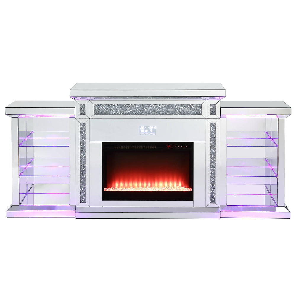 Noralie Glam Style LED Fireplace w/ Bluetooth - Ornate Home