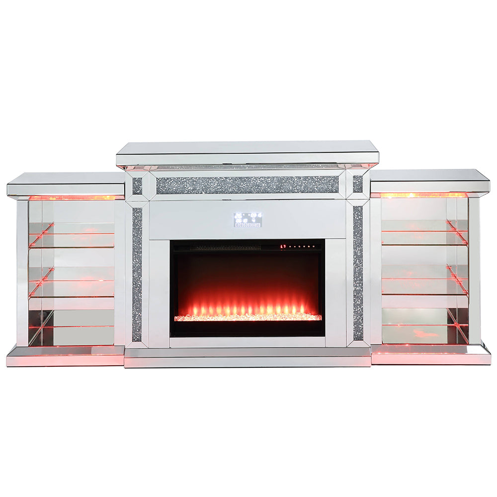 Noralie Glam Style LED Fireplace w/ Bluetooth - Ornate Home