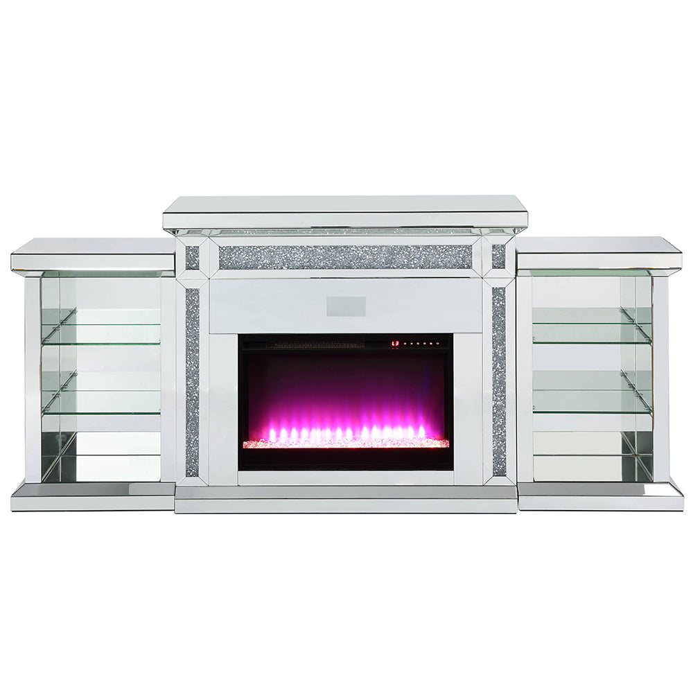 Noralie Glam Style LED Fireplace w/ Bluetooth - Ornate Home