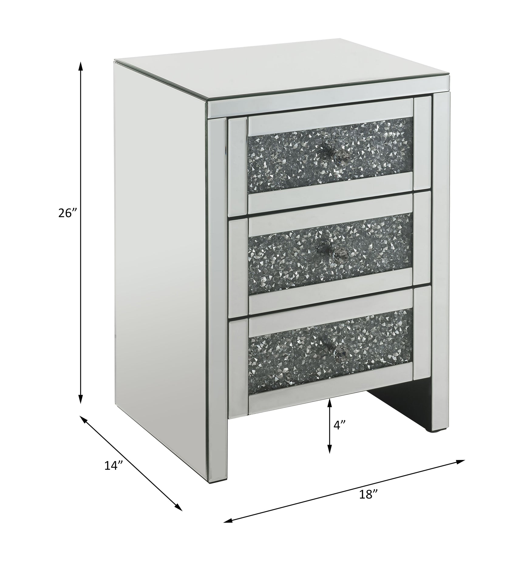 Noralie Mirrored/Faux Diamonds Accent Table - Ornate Home