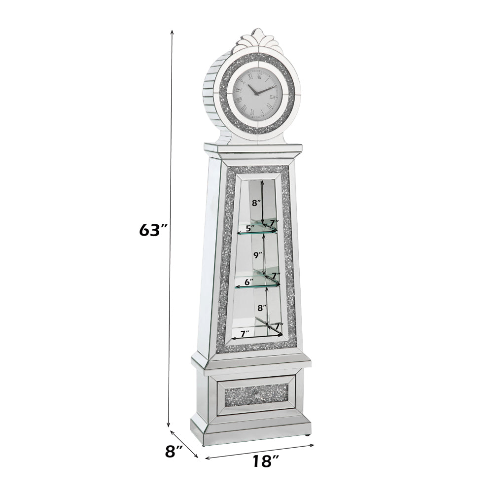Noralie Oval Stepped Faux Diamonds Grandfather Clock - Ornate Home