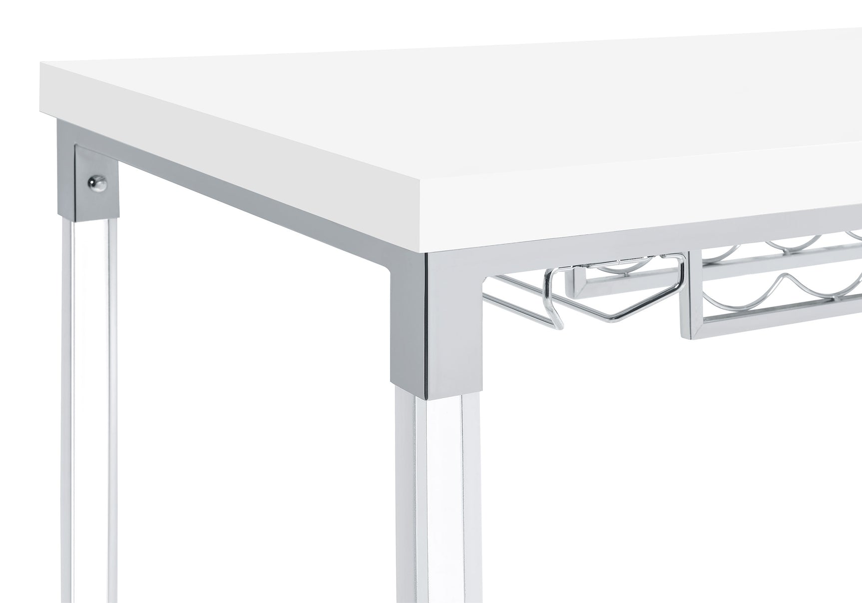 Norcrest White High Gloss Bar Table - Ornate Home