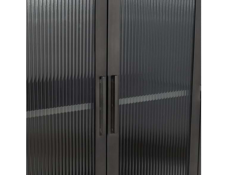 Nore Black Metal/Glass Tall Cabinet - Ornate Home