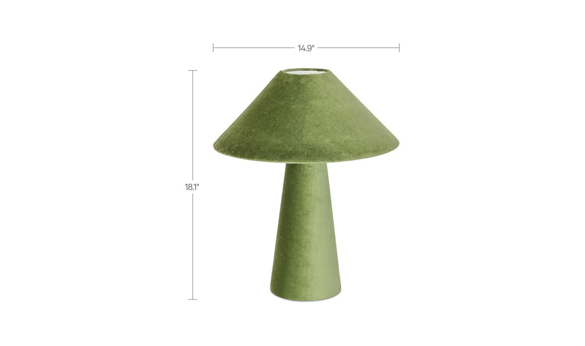 Nori Dark Green Velvet Table Lamp - Ornate Home