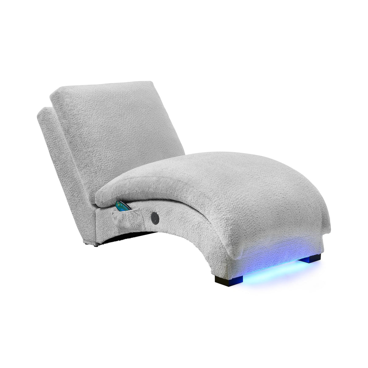 Nori Glam Fog Chaise with Heat Massage, USBC, LED - Ornate Home