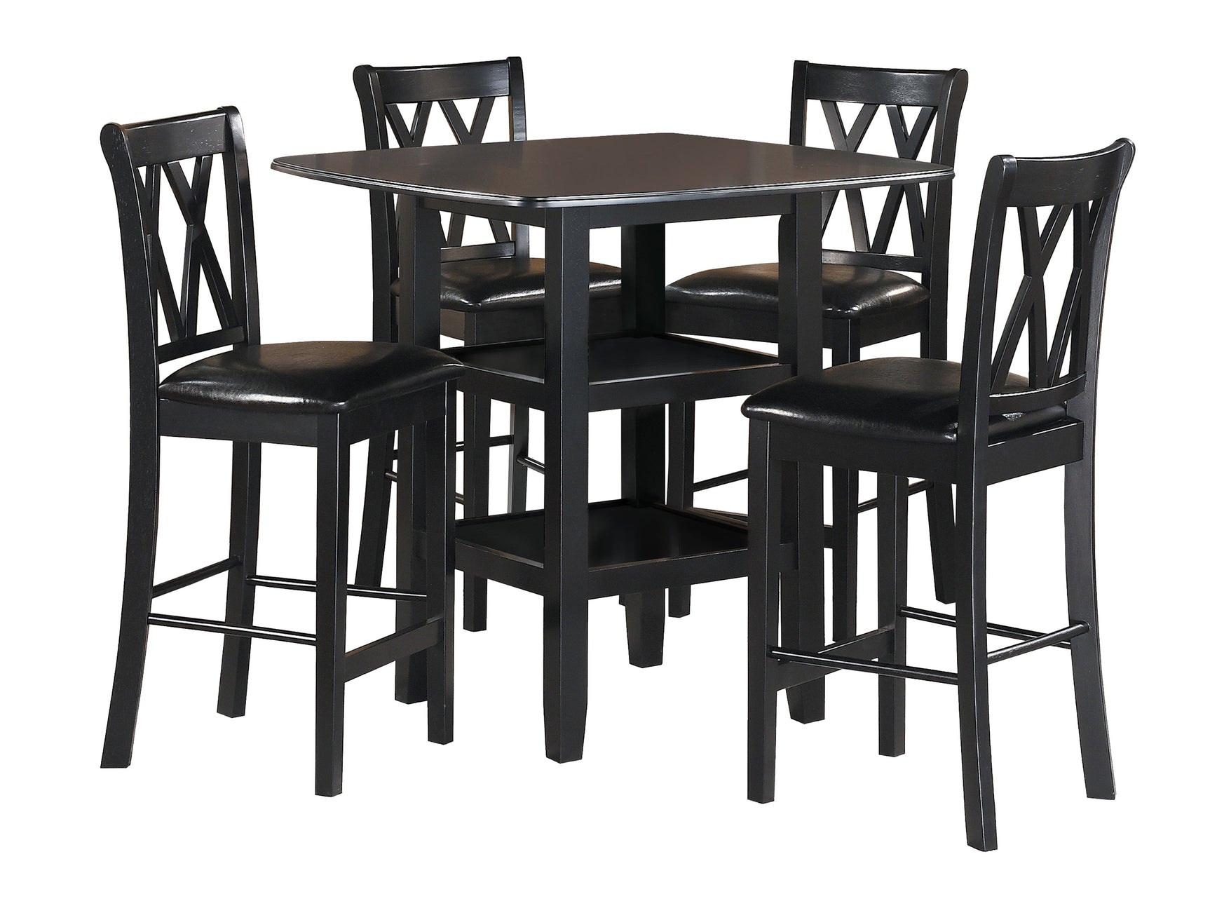 Norman Black 5-Piece Pack Counter Height Set - Ornate Home