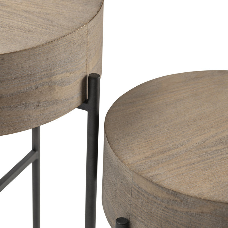 Normandy Brown/Black 2-Piece Accent Table Set - Ornate Home