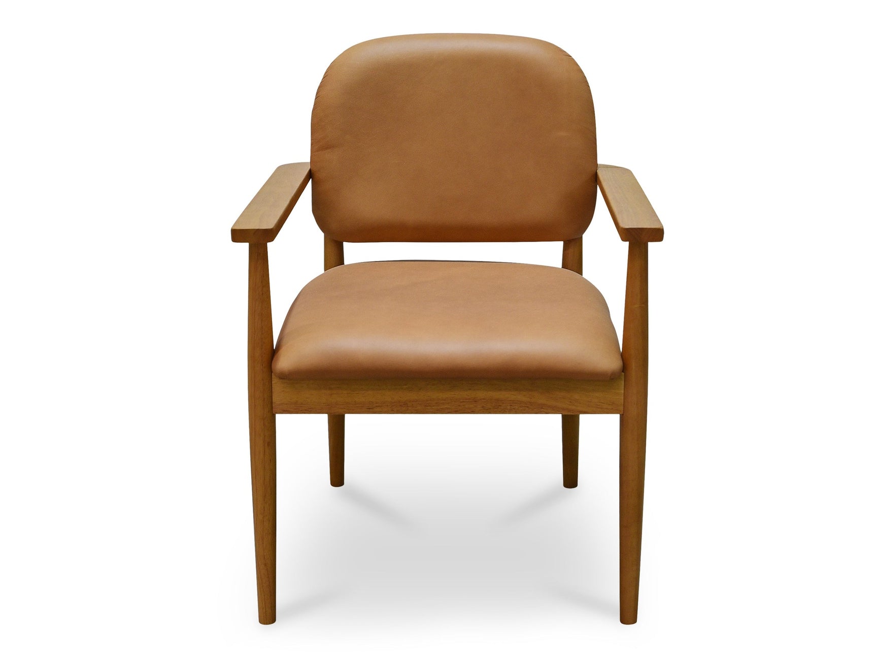 Norrie Brown Leather Dining Chair - Ornate Home