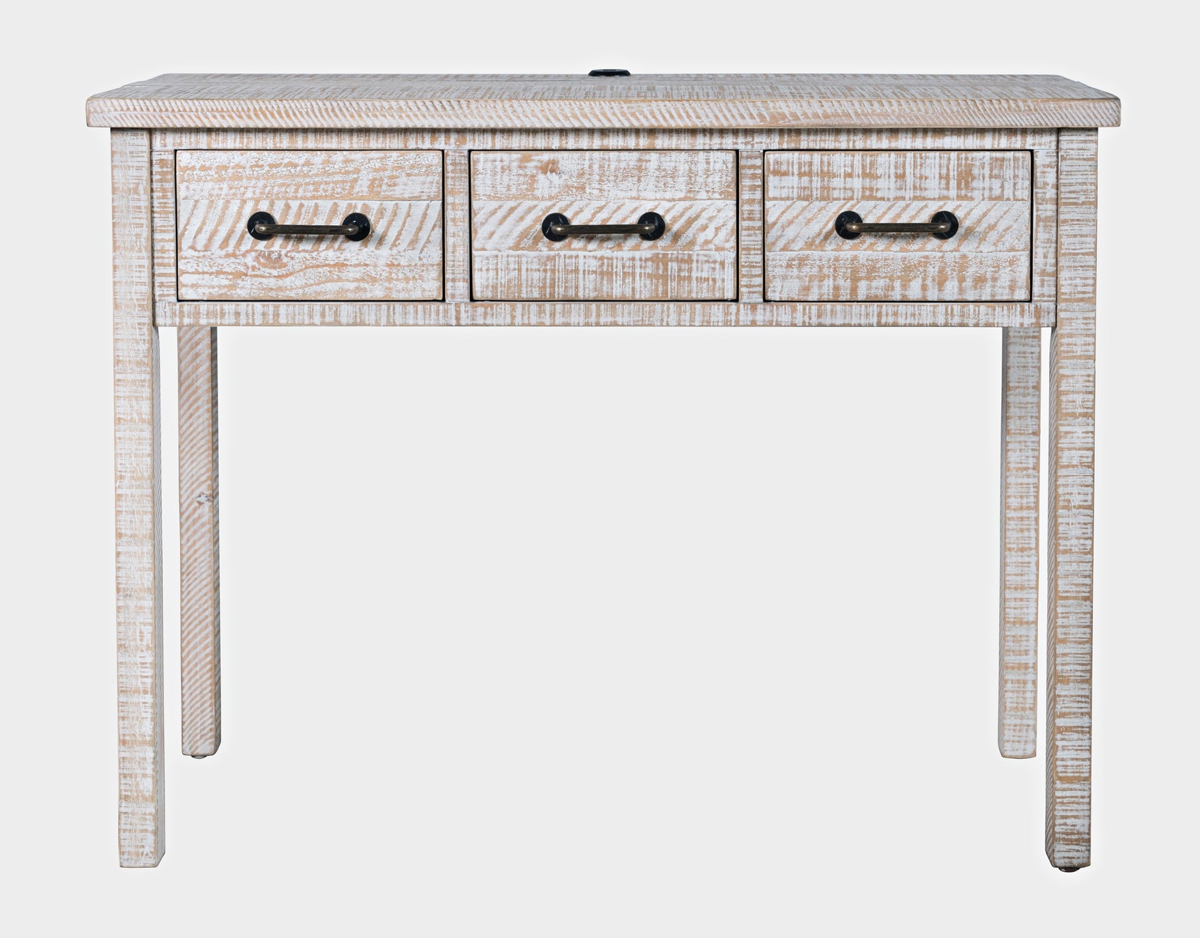 North Coast White Wash 3 Drawer Accent Console - Ornate Home