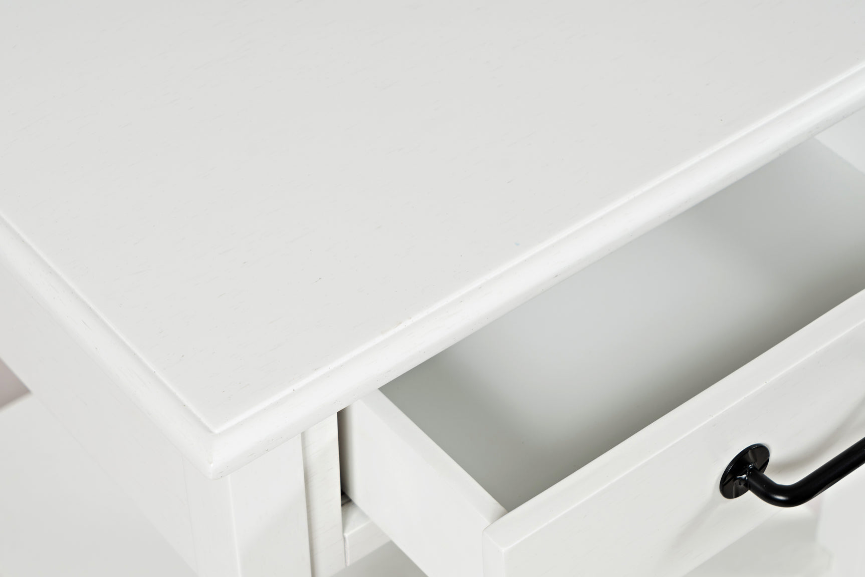 North Fork White End Table w/ Drawer - Ornate Home
