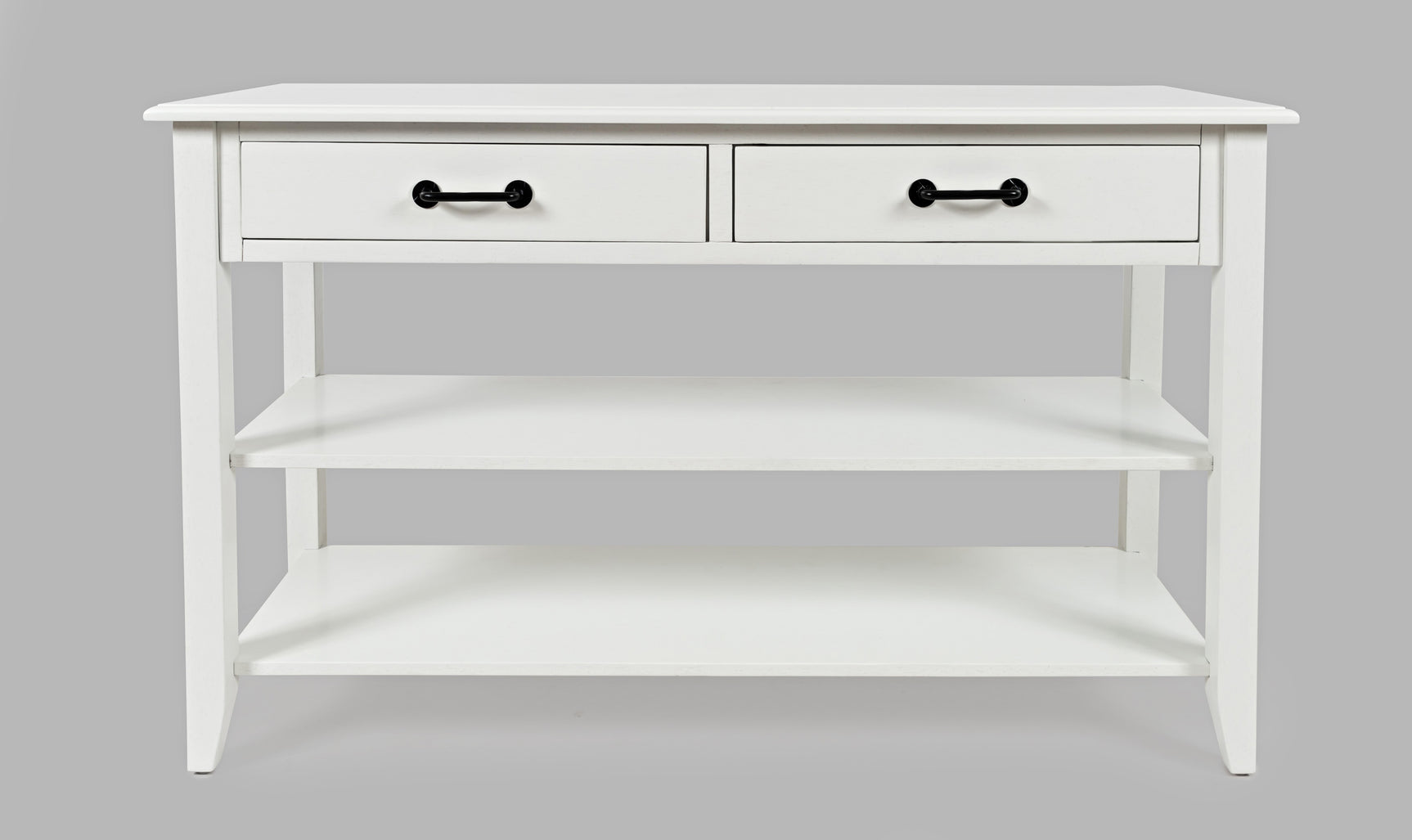 North Fork White Sofa Table w/ 2 Drawers - Ornate Home