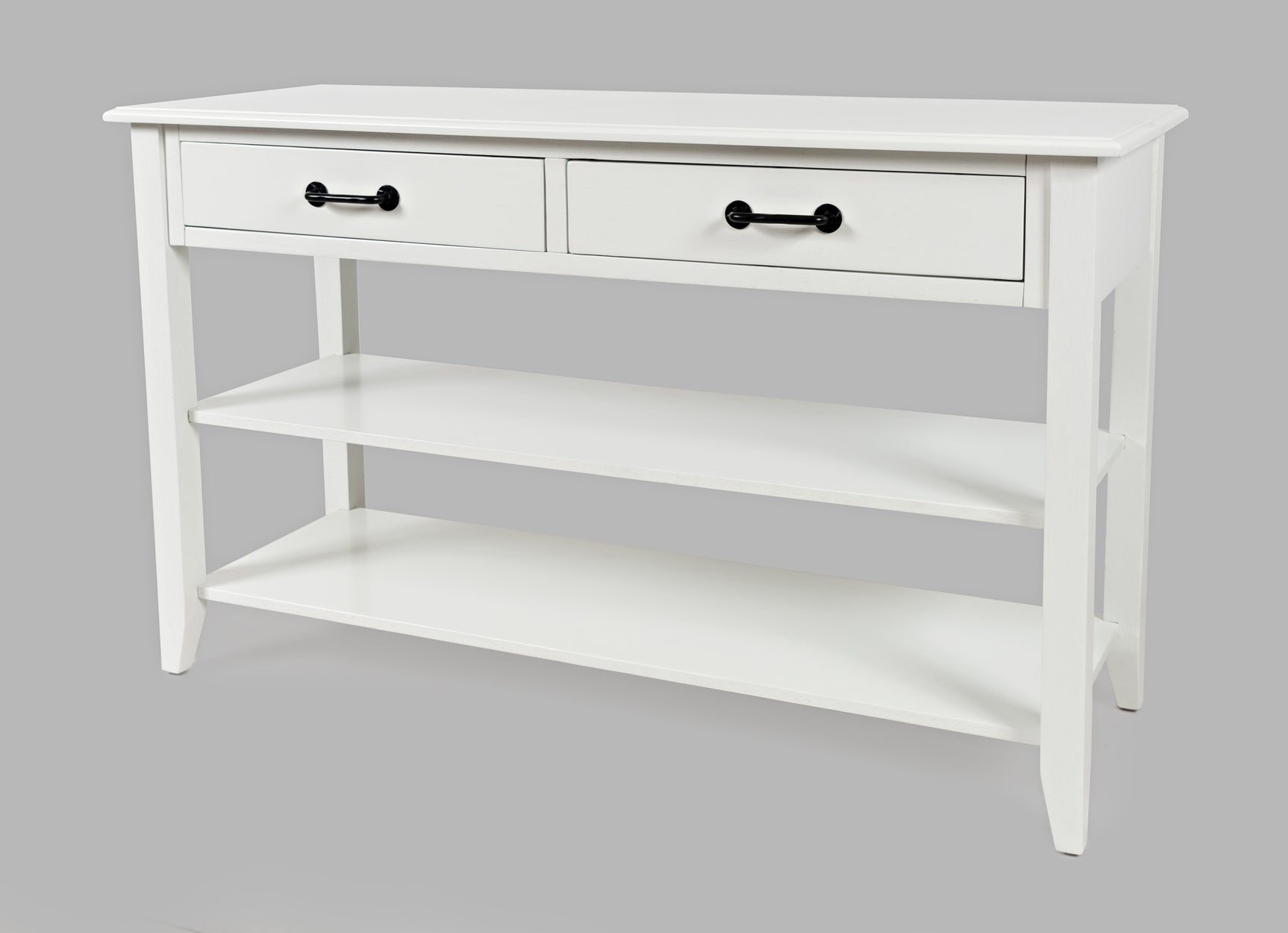 North Fork White Sofa Table w/ 2 Drawers - Ornate Home