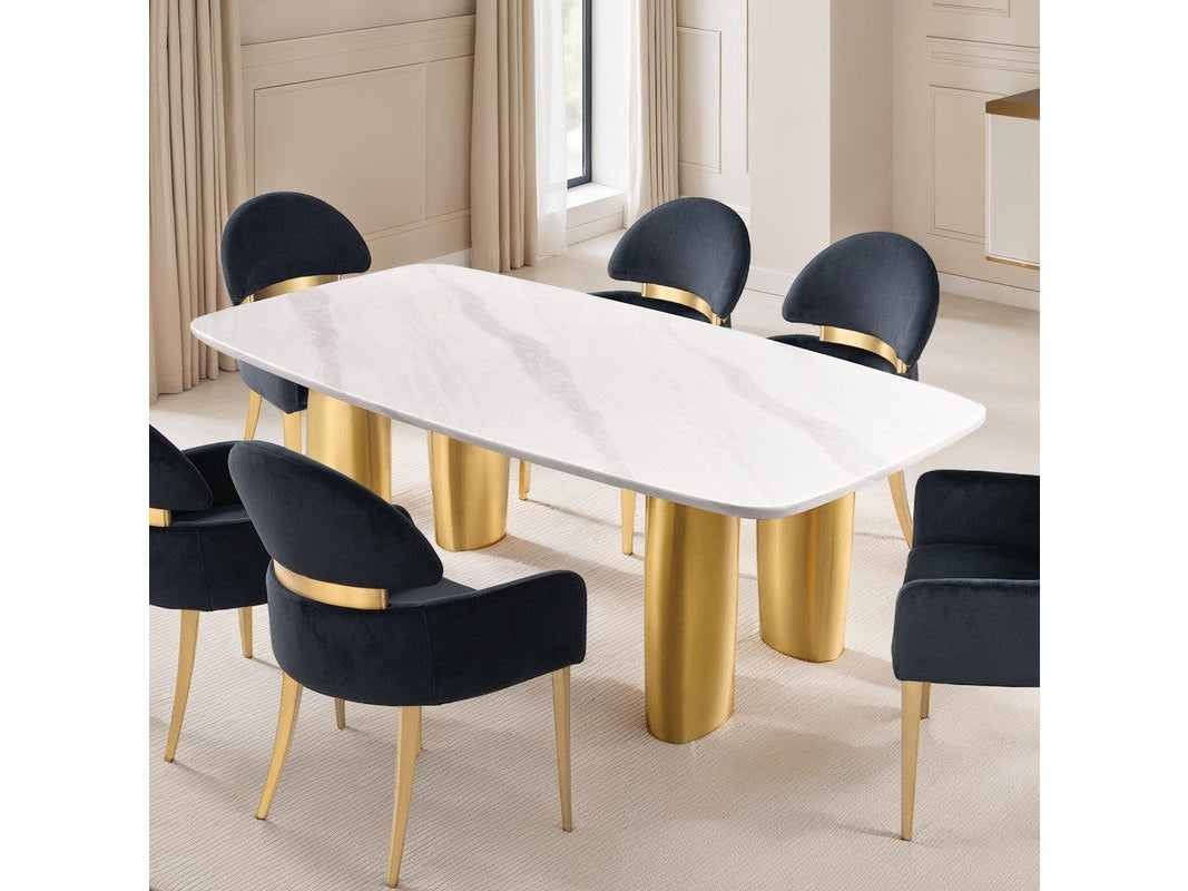 Northall White/Gold Dining Table - Ornate Home