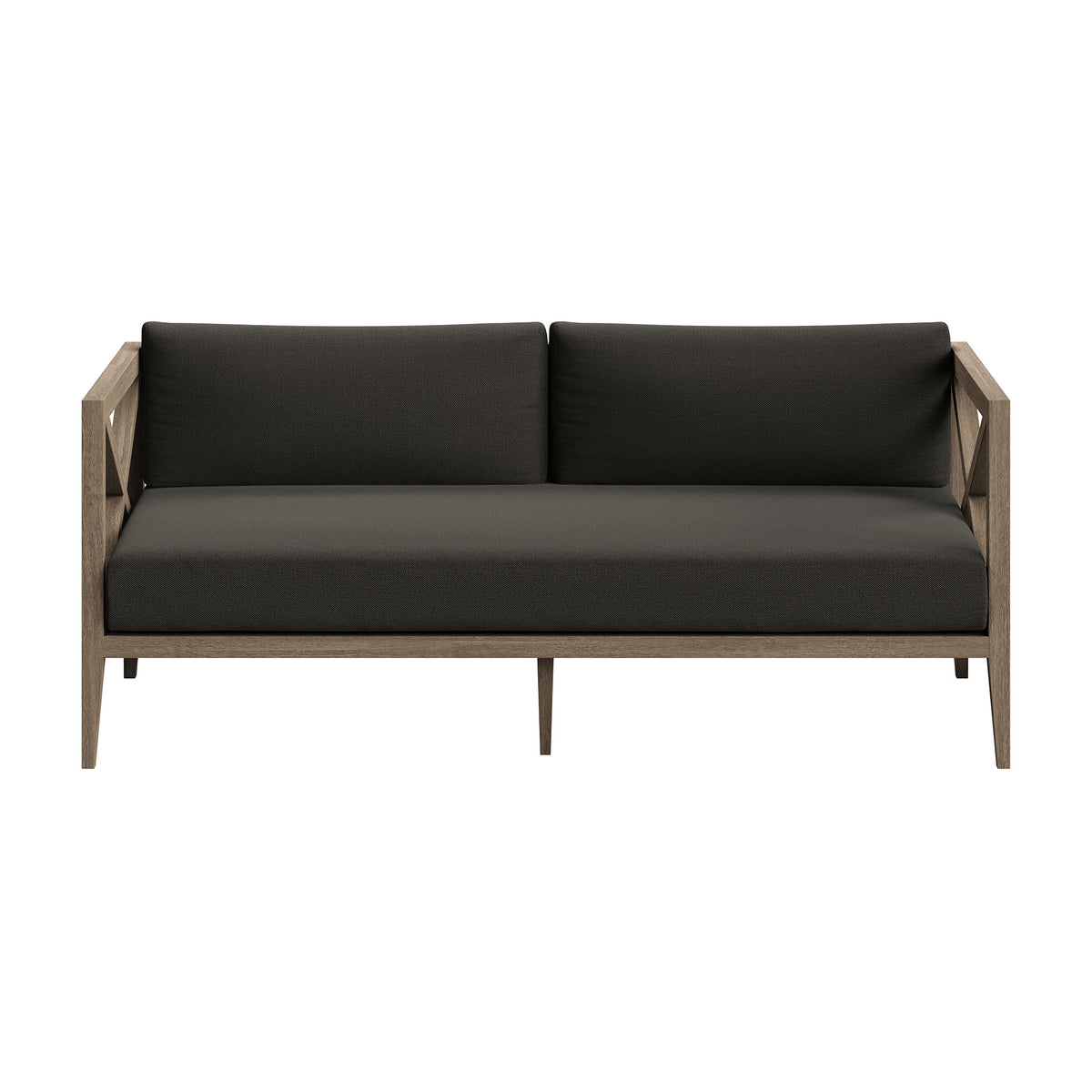 Northlake Weathered Gray Flint Outdoor Patio Teak Loveseat - Ornate Home