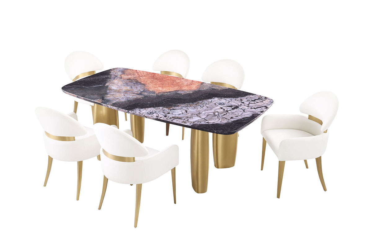 Northolt Black/Gray/Matte Gold Dining Table - Ornate Home