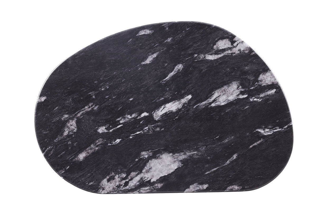 Northwich Black/Gray/Matte Gold Oval Coffee Table - Ornate Home