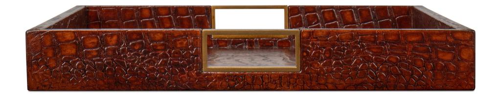 Norton Brown Leather Tray - Ornate Home
