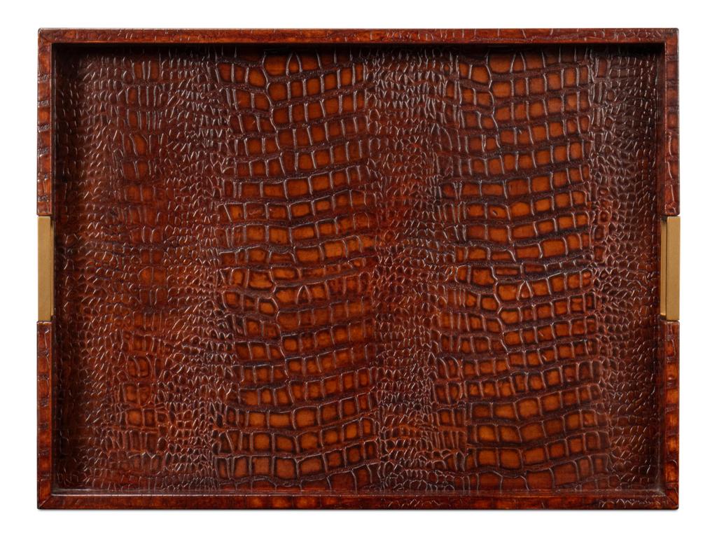 Norton Brown Leather Tray - Ornate Home