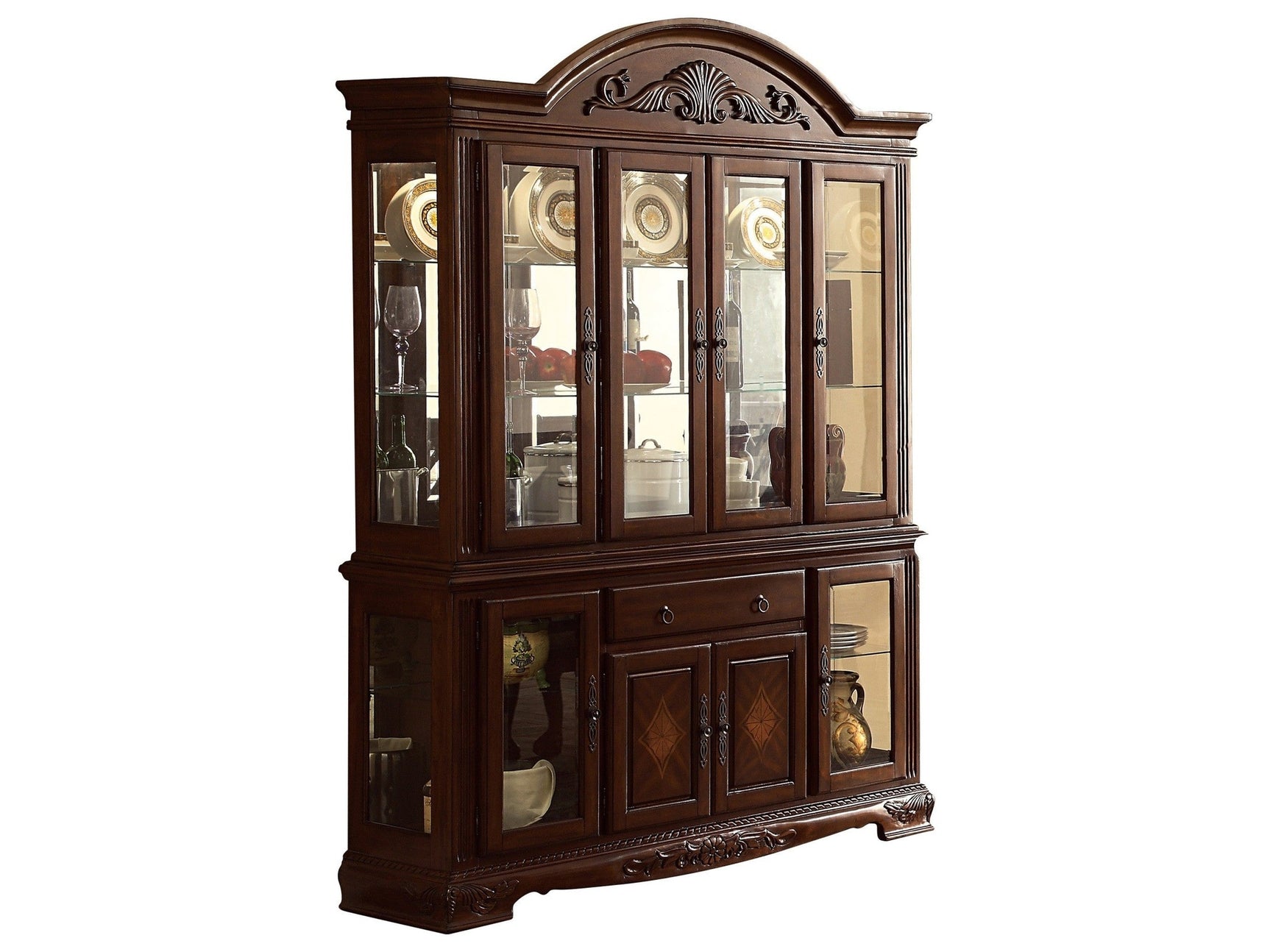 Norwich Dark Cherry Buffet & Hutch - Ornate Home