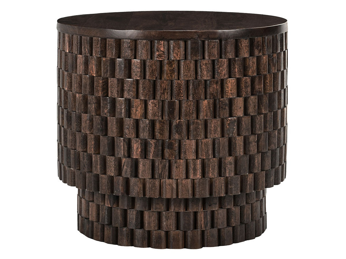 Norwood Bark Brown Round End Table - Ornate Home