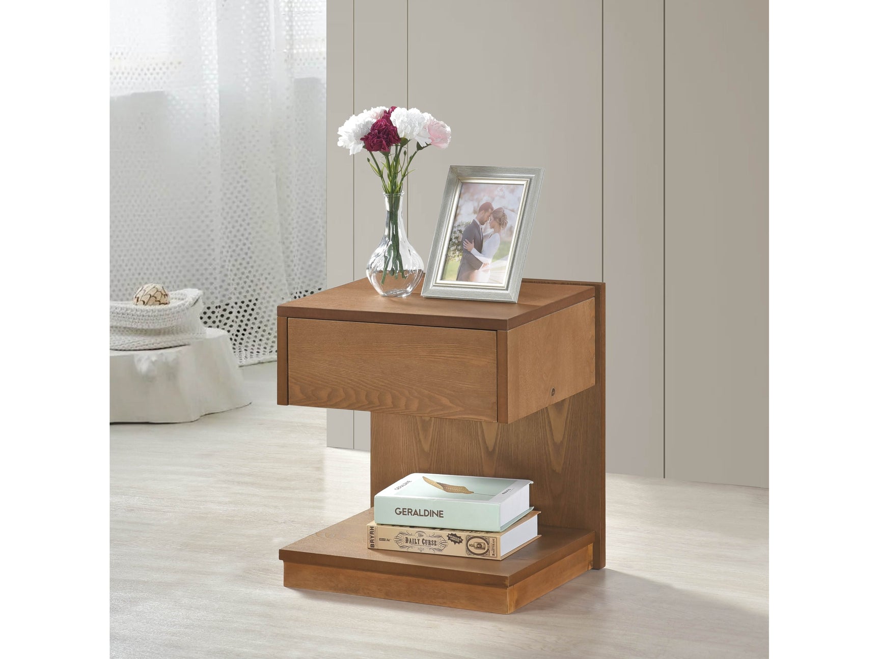 Nottingham Wire-Brushed Brown End Table with USB Port - Ornate Home
