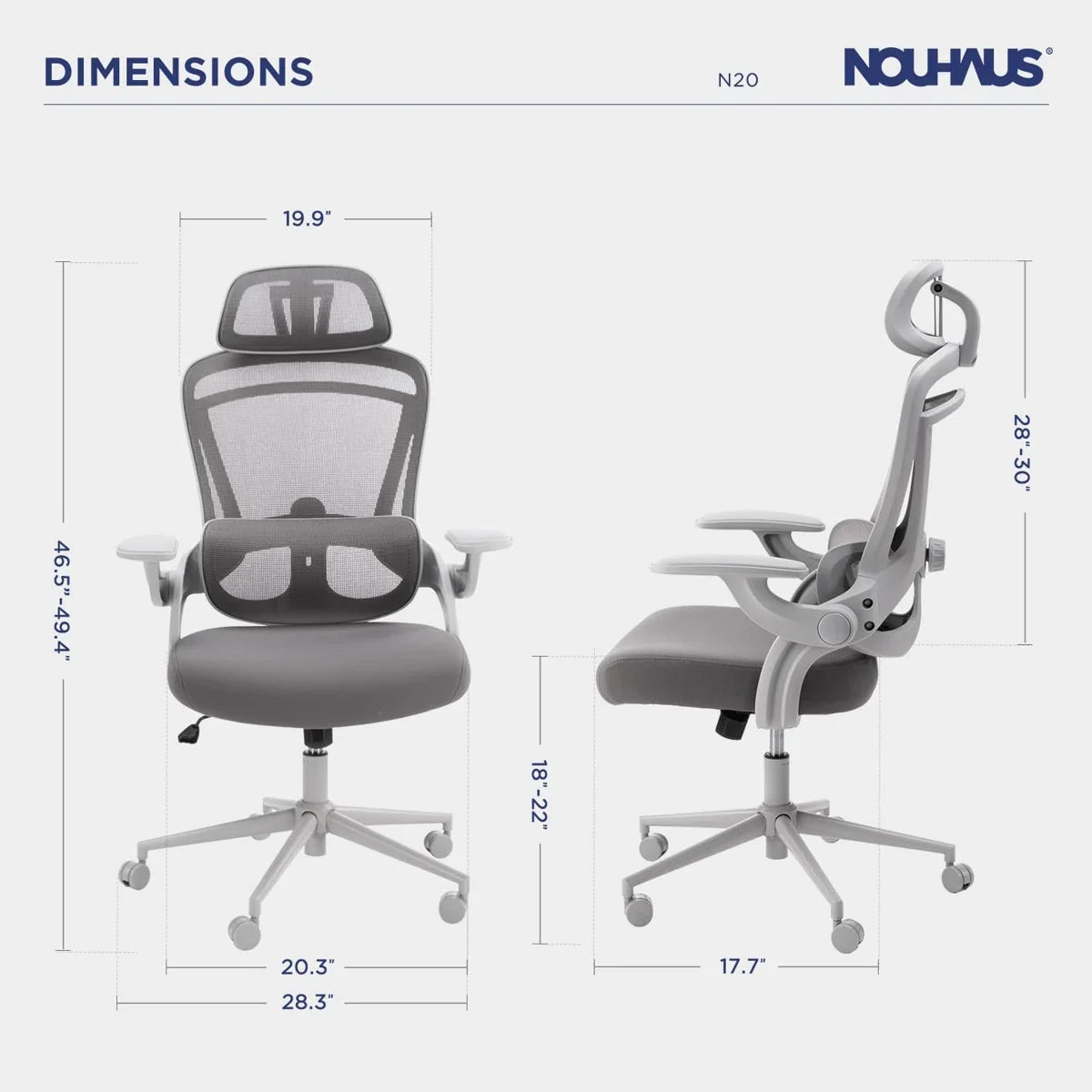 NOUHAUS ErgoFit Ergonomic Mesh Office Chair
