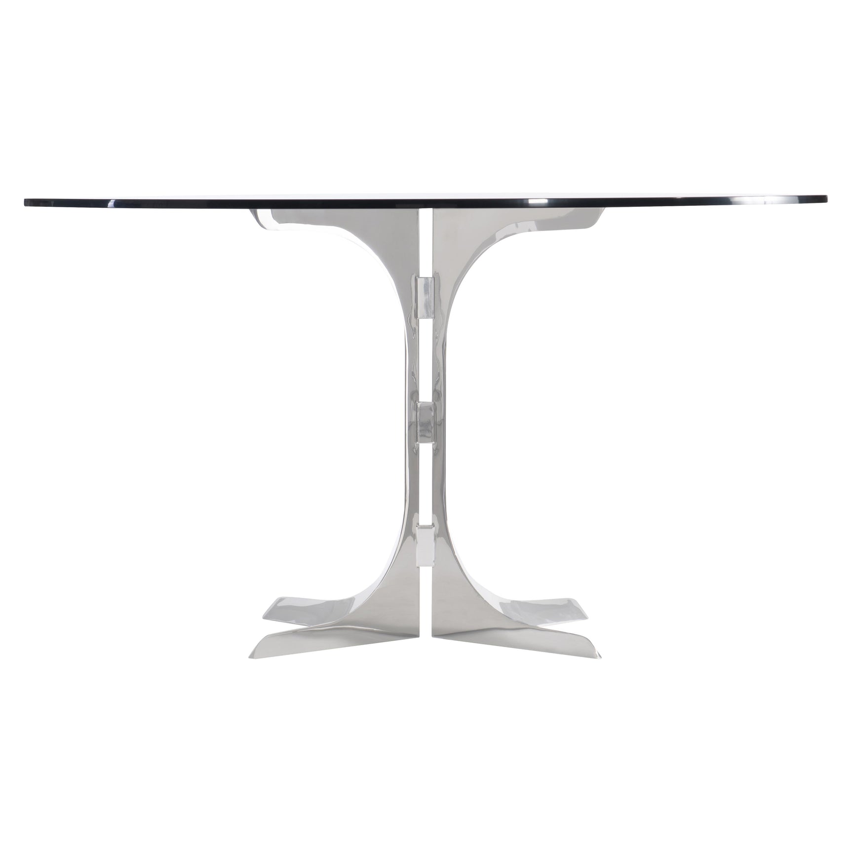 Nova Clear/Polished Stainless Steel Dining Table - Ornate Home